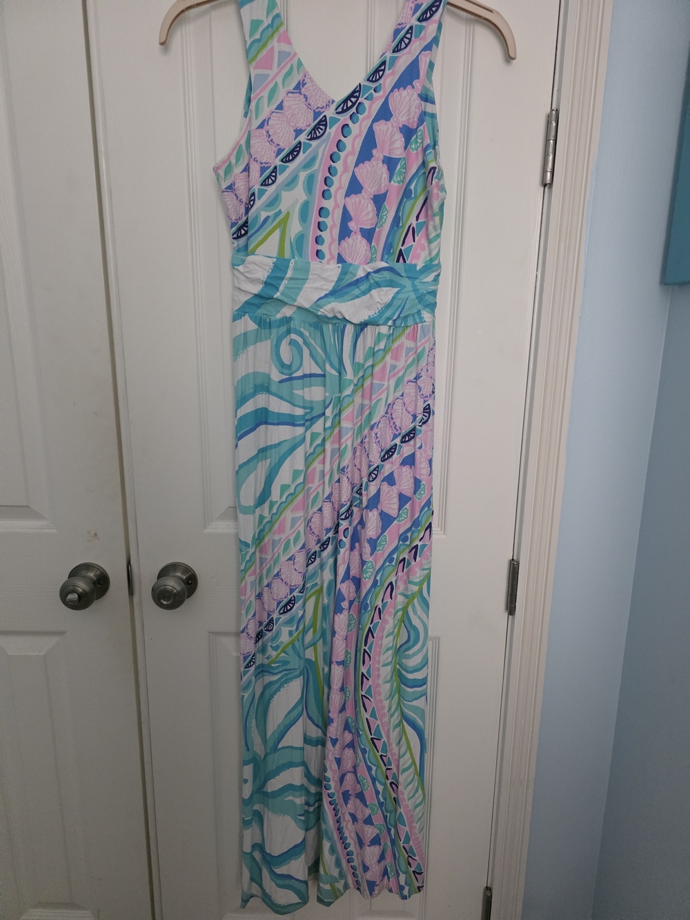 Lily Pulitzer Colorful Tropical Print Maxi Dress - Aqua, Pink & White